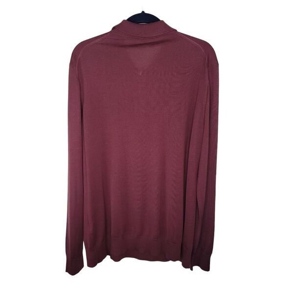 Stefano Ricci Men's Cashmere-Silk Quarter-Zip Polo Sweater w/ Crocodile size XL - Picture 2 of 12